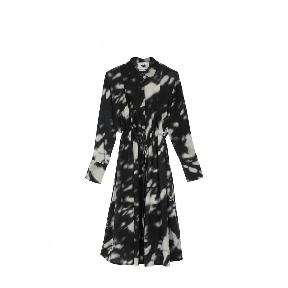 NEW MII COLLECTION women's vita silk dress in black/white